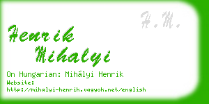 henrik mihalyi business card