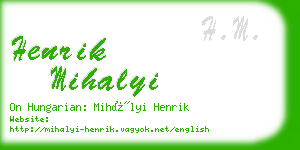 henrik mihalyi business card